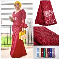 haolin sale high quality african net lace fabric white french lace fabric nigerian lace fabric for women wedding party dress