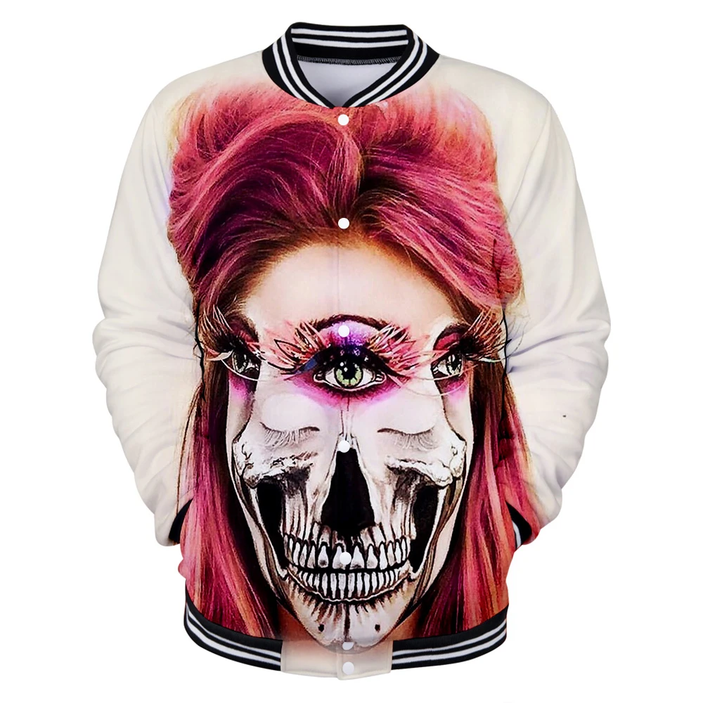 Новинка страшные бейсбольные куртки с 3D принтом на Хэллоуин Женская/Мужская