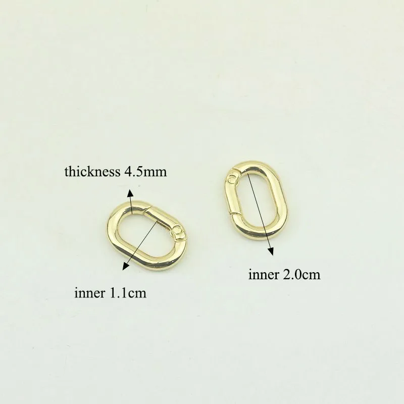 20pcs 20mm Metal Oval Spring O Ring Buckles Openable Keyring Dog Snap Trigger Clasp Clip Bag Belt Leather Craft DIY Bag Parts