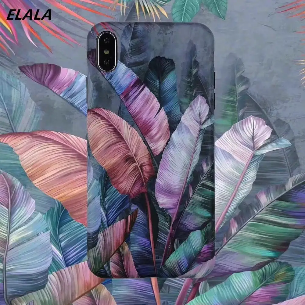 Матовый мраморный чехол ELALA для iphone 7 8 Plus силиконовый конфетных цветов с узором в