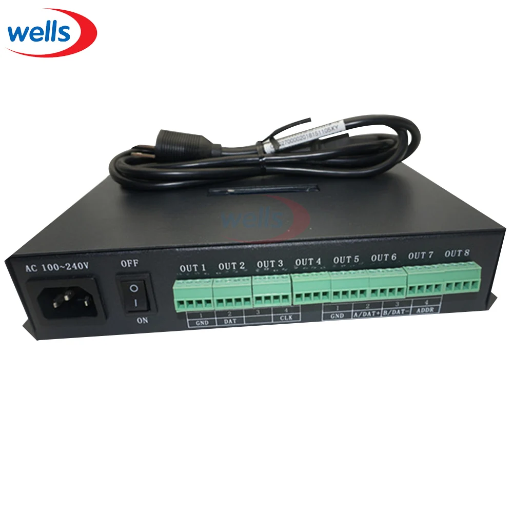 Светодиодный контроллер компьютер онлайн WS2801 WS2811 6812 8806 APA102 8 портов поддерживает