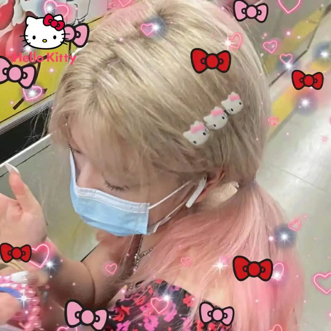 

Hello Kitty fashion ladies new 2021 cute cartoon side clip simple sweet wild children's headdress hair clip