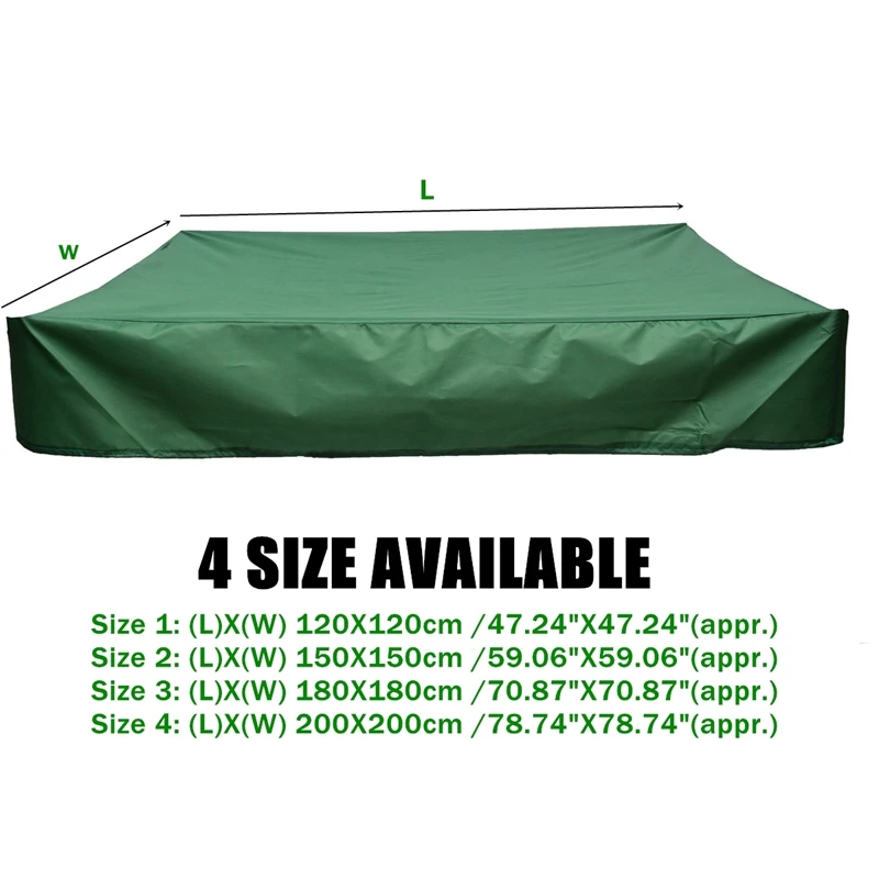 Sandbox Cover Square Dustproof Protection Canopy with Drawstring Green Garden Children'S Toys Sand Pit A | Спорт и развлечения