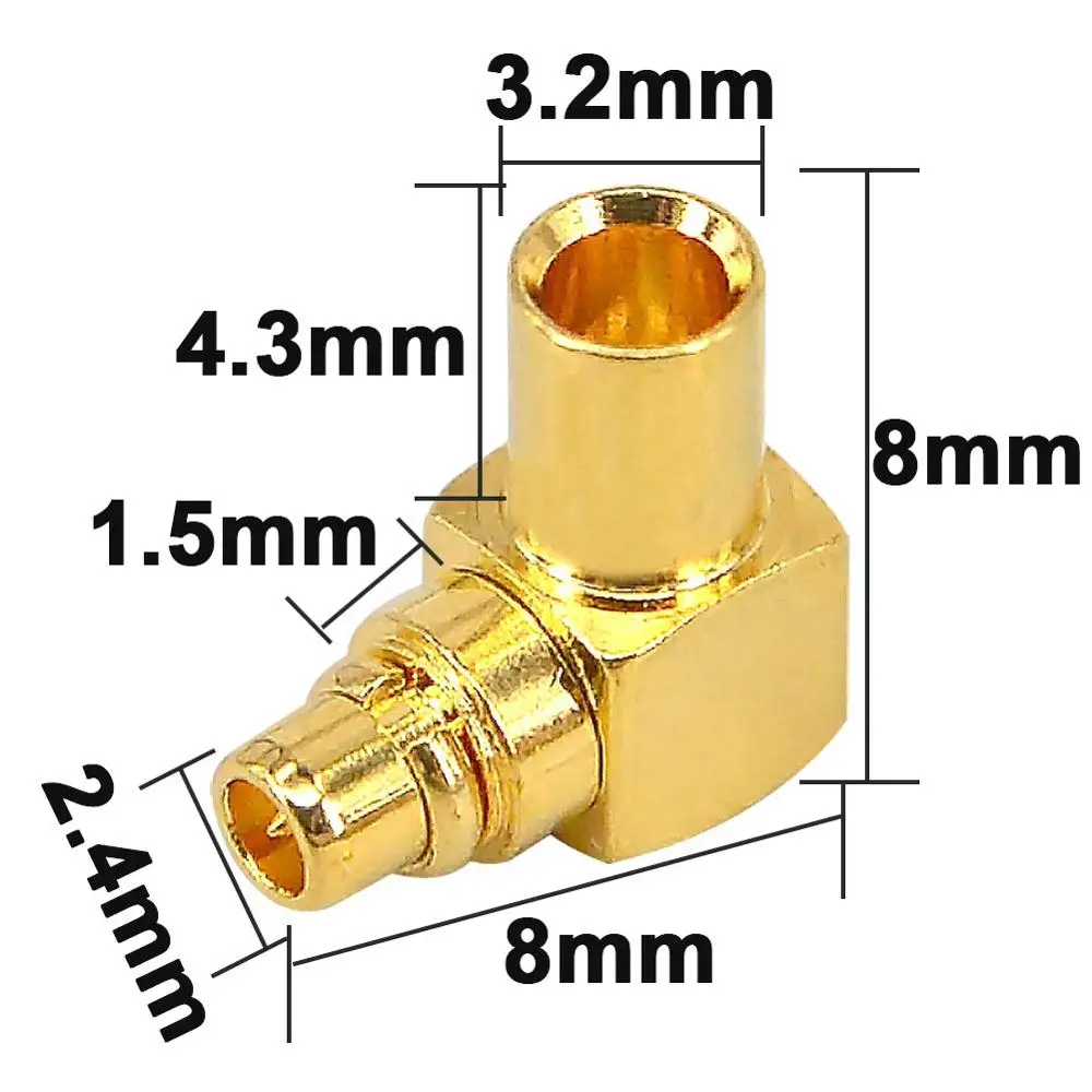 2 шт. MMCX Мужской прямоугольный Полужесткий RG405 RF коаксиальный разъем |