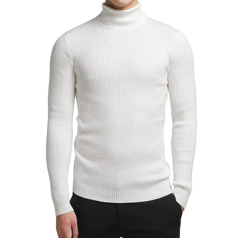 Мужской Повседневный свитер с высоким воротником Теплый Мягкий трикотажный