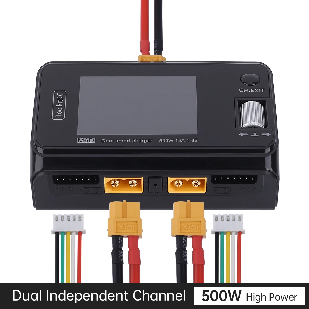 ToolkitRC-Descargador y unidad de fuente de alimentaci&oacute;n, descargador, ADP100, 100w, 20v, 5A, M6D, 15A x 2 DC, doble canal de salida, 1-6s-2