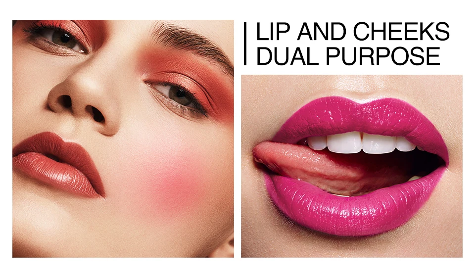 O.TWO.O 2 In 1 Lip Gloss+ Liquid Blusher Double Effect Long Lasting Waterproof 4 Colors Soft Silky Smooth Makeup