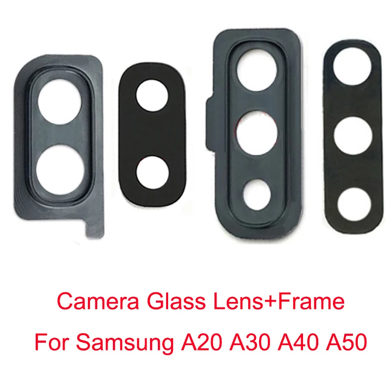 Стеклянный объектив для задней камеры с металлическим держателем и наклейкой 1