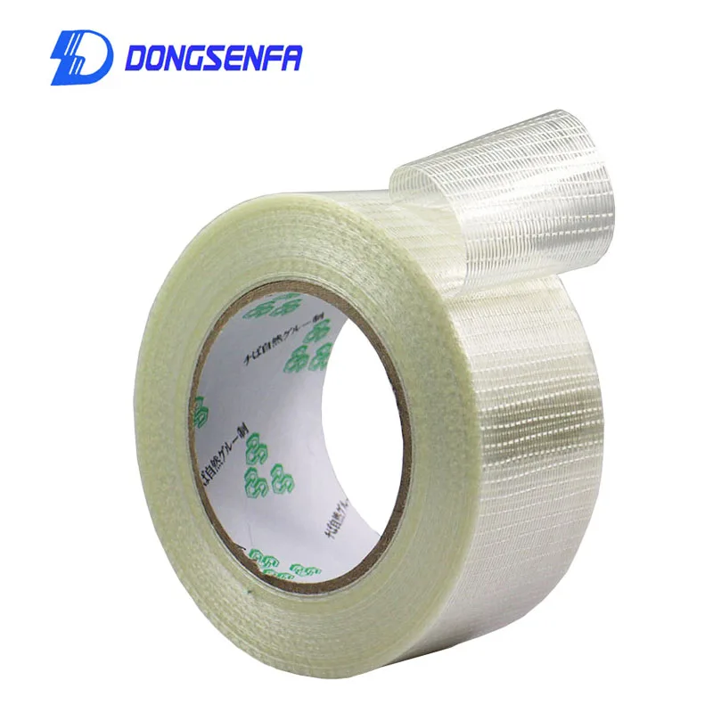 25M/Roll Strong Transparent Glass Fiber Grid Tape Strapping Packaging Mold Home Appliance Bundled Fixed  Adhesive Tape