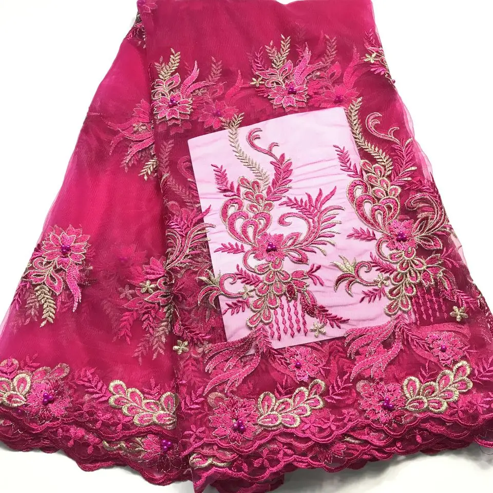 Новейшие серебристые серые африканские кружева ткани с вышивкой французские