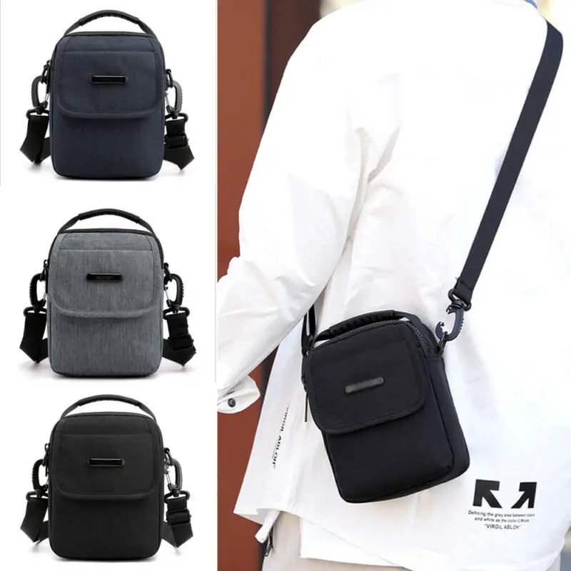 Мужская холщовая Спортивная слинг на одно плечо маленькая квадратная сумка
