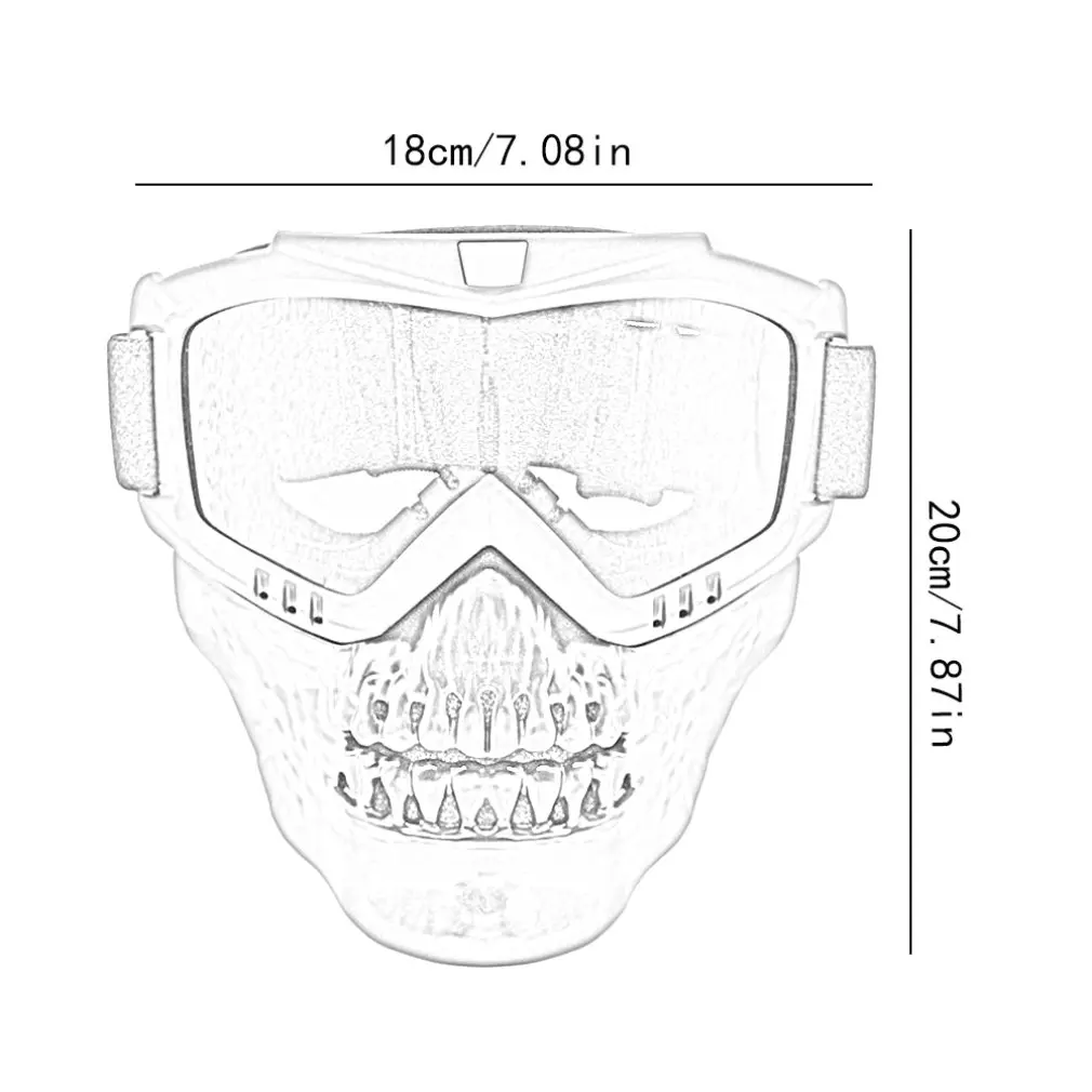 

Unisex Skiing Goggles Modular Mask Detachable Mouth Filter Snowboard Goggles Riding Glasses Skull Mask 1 Pair