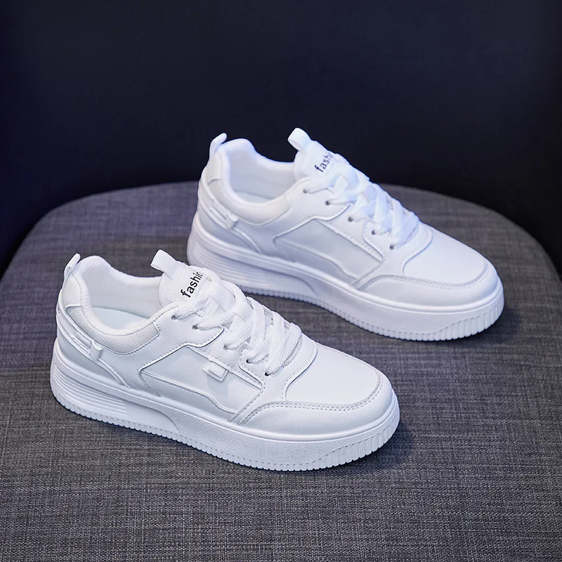 

NAKKESHMEN-Korean Version of Wild White Shoes Women's Spring 2021 New Breathable Student Shoes Women's Running Platform Shoes