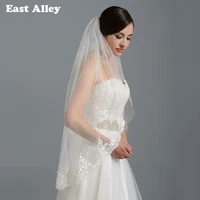 ivory white bridal wedding veil fingertip alencon lace bridal veils with comb
