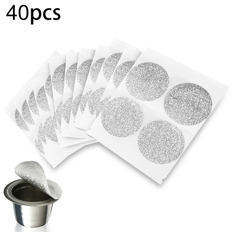 40/60Pcs High Temperature Resistance Aluminum Foil Coffee Capsule Seal Lids Pods Stickers For Nespresso Strong Adhesive Performa