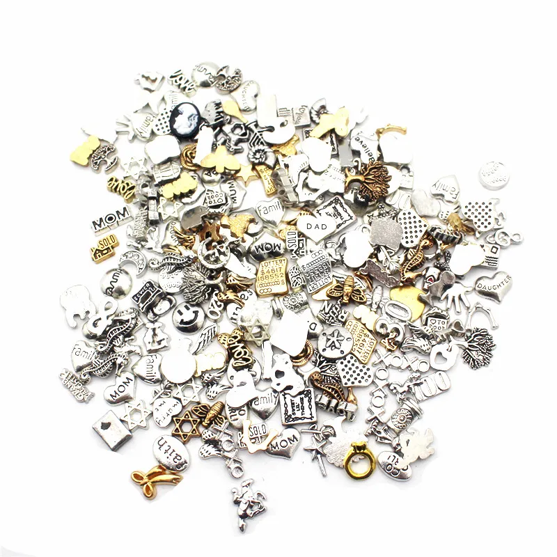 Mixs 20 шт./лот Металлические Хрустальные эмалевые Плавающие Подвески подходят для