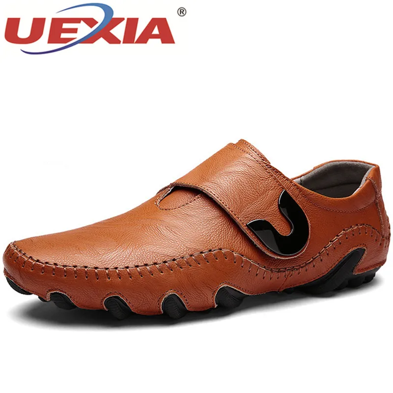 UEXIA Outdoor Sneakers Octopus Soles Flats Men's Shoes Men Driving Handmade Leather Casual Fashion Designer Moccasins | Обувь
