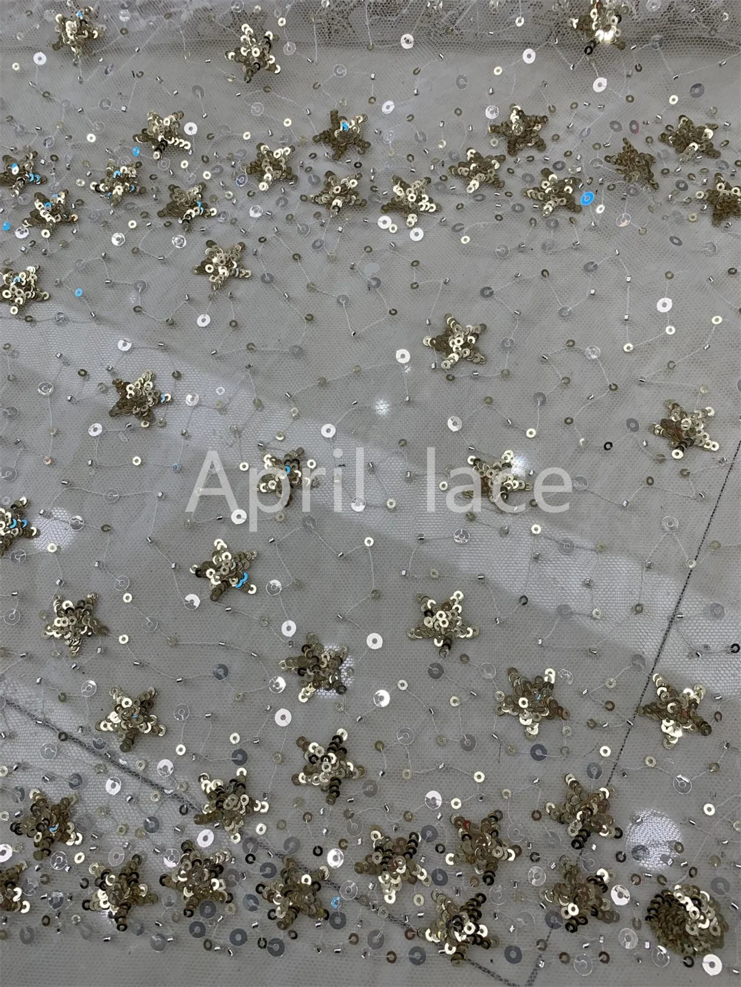 Золотая Звезда Лондон африканские блестки бисер кутюр вышивка кружева ткань для