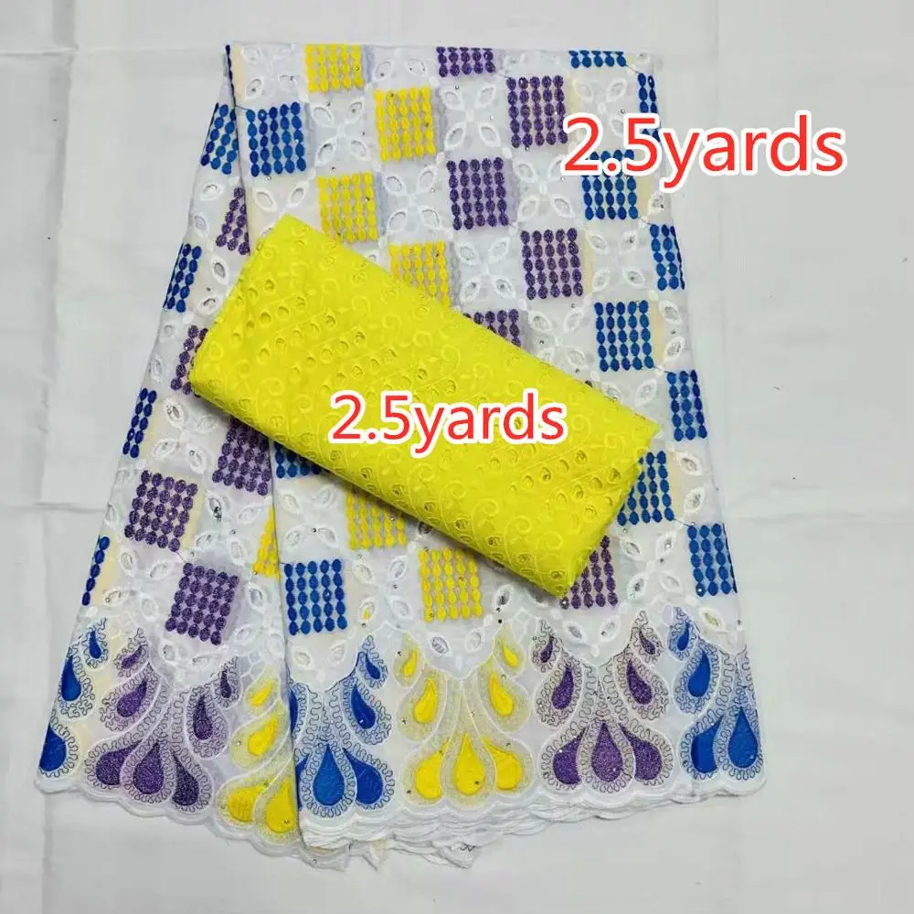 

Swiss lace fabric 2020 latest Dry lace embroidery African 100% cotton fabrics Swiss voile lace popular Dubai style 2.5+2.5