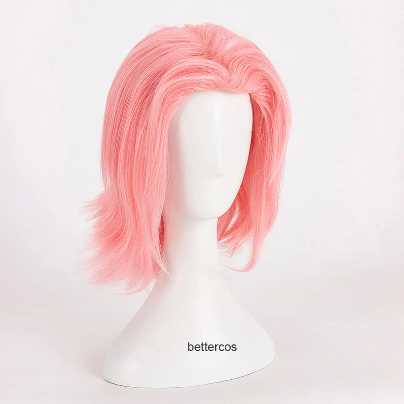 Парики для косплея Haruno Sakura Короткие термостойкие синтетические волосы в розовом