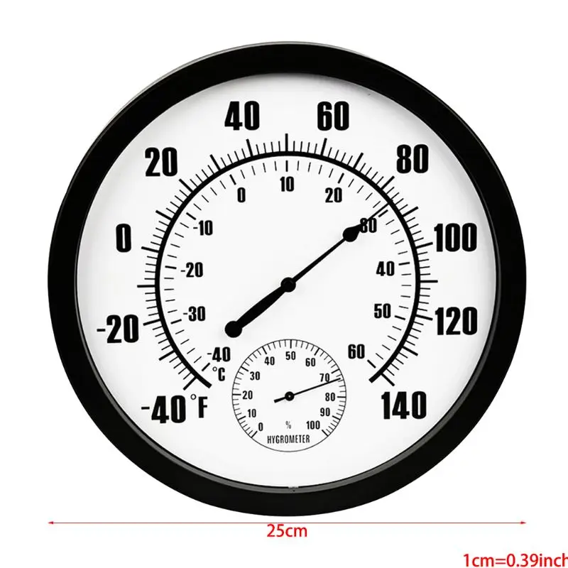 Термометр Крытый открытый 10 &quotпатио Большой Настенный термометр и гигрометр