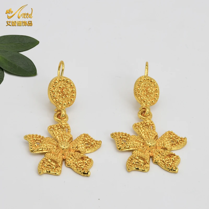 

ANIID Jewelery Set Necklace Beads Earrings Earring 24K Gold Plated African Jewelri Dubai Wedding Designer For Women Nigerian
