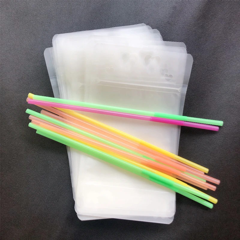 10 шт. сока с соломой Портативный питьевой сумки пластиковая сумка для хранения на