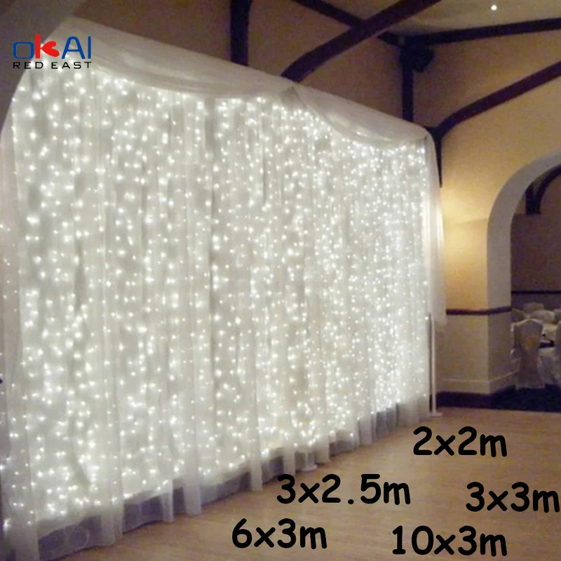 

cheap classic 3M Lamp Outdoor Fairy LED String Lights Christmas Decoration lighting with Remote Wedding Garland Curtain light