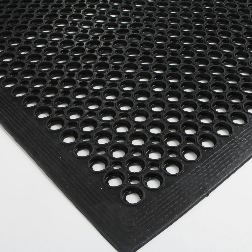 

Bar Kitchen Industrial Multi-functional Anti-fatigue Drainage Rubber Non-slip Hexagonal Mat 150*90cm HUG-Deals