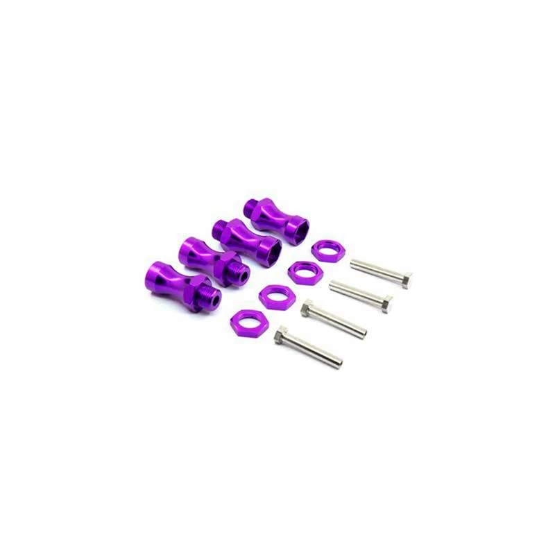 

2 Set Aluminum Alloy 12Mm To 17Mm Wheel Extension Hex Drive Hub Adapter Widener,Purple & Grey