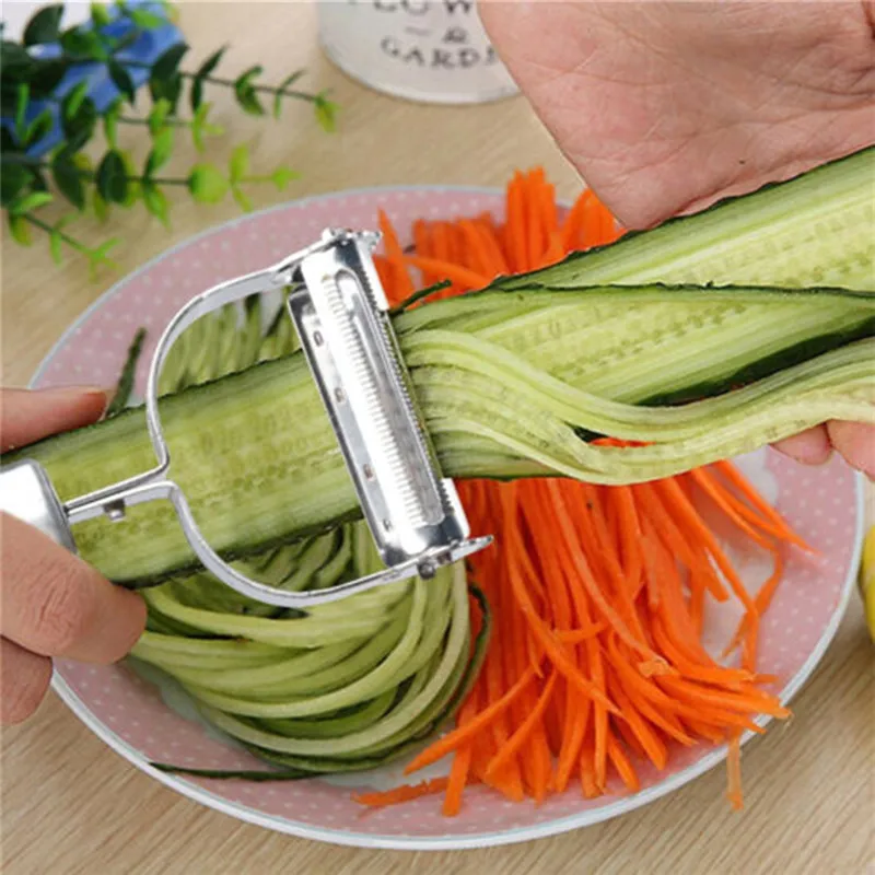 

Imixlot Multi Function Peeler Stainless Steel Fruit Vegetable Tools Planer Potato Grater Double Headed Peeler Knife Tools