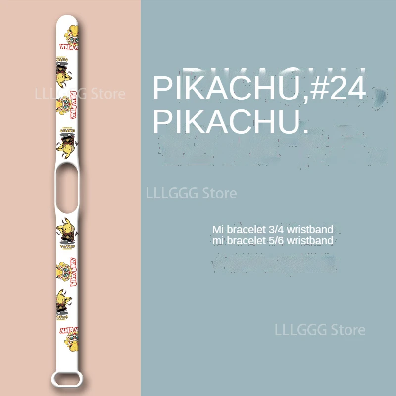 Ремешок для браслета Xiaomi Pokemon Pikachu мультяшный браслет Mi Band 3 4 5 6 силиконовый
