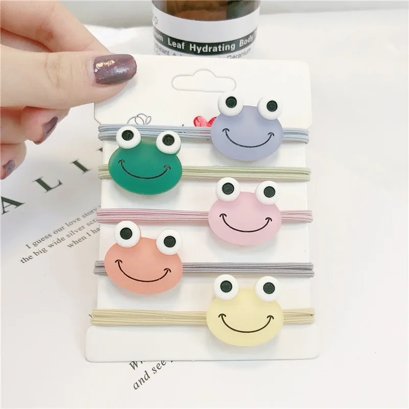 

Korean girl cute little frog hair ring high elastic elastic elastic band net red head rope hair rope