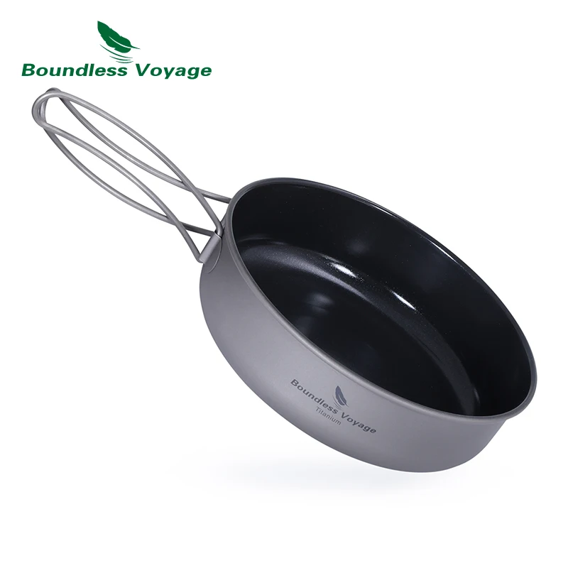 Антипригарная сковорода Boundless Voyage Ti15169B посуда из титана со складной ручкой