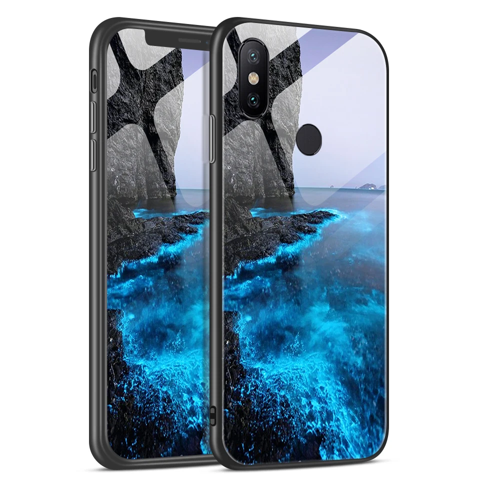 H116 Чехол из закаленного стекла для Xiao mi A1 A2 A2Lite Edge Cover для Xiaomi mi 6 6X для задней крышки, Твердый чехол с полной защитой звездного цвета - Цвет: H116