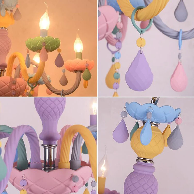 Хрустальная люстра Macaron Droplight Домашнее освещение Потолочный декор детская