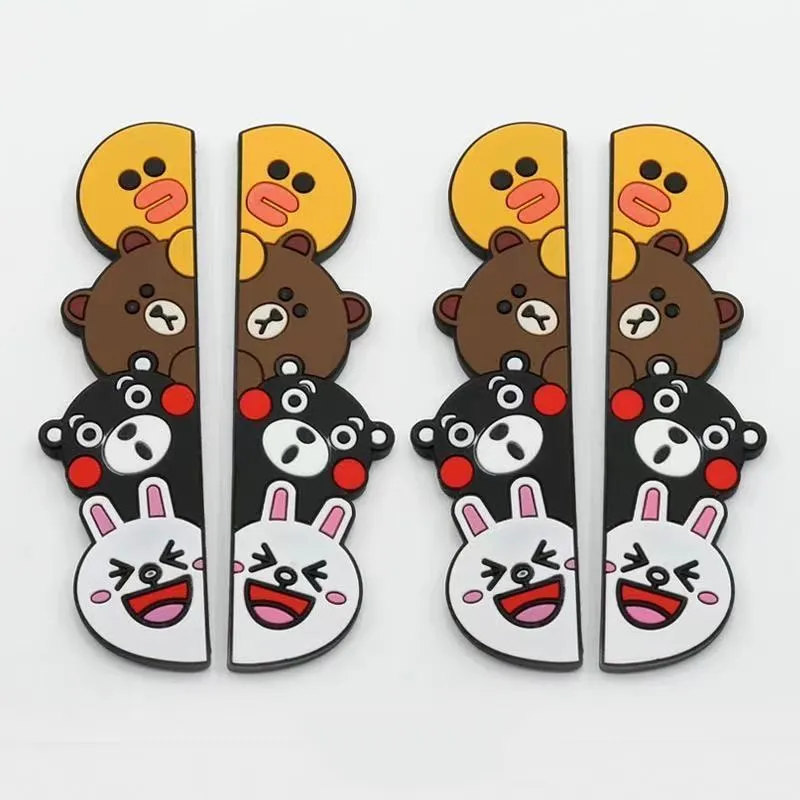 

Мультфильм двери автомобиля зеркало заднего вида с защитой от царапин защитная пленка анти-наклейки против столкновения с милым мультипли...