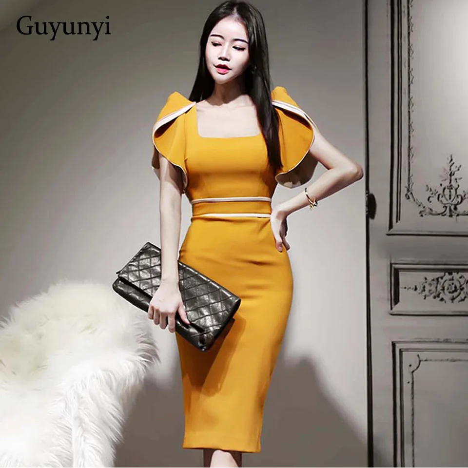 Женское элегантное офисное платье весеннее простое облегающее праздничное с