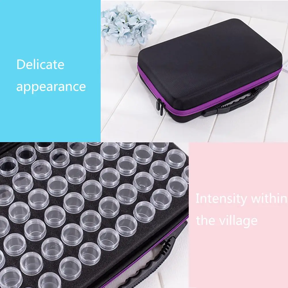 

Essential Oil Package Storage Box Shockproof and Shatterproof Bottle 120-Grid Storage Bag Diamond Painting Miner Nail Kit