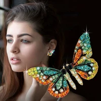 2020 new european and american fashion personality short butterfly ear nail color drill party accessory ear nail