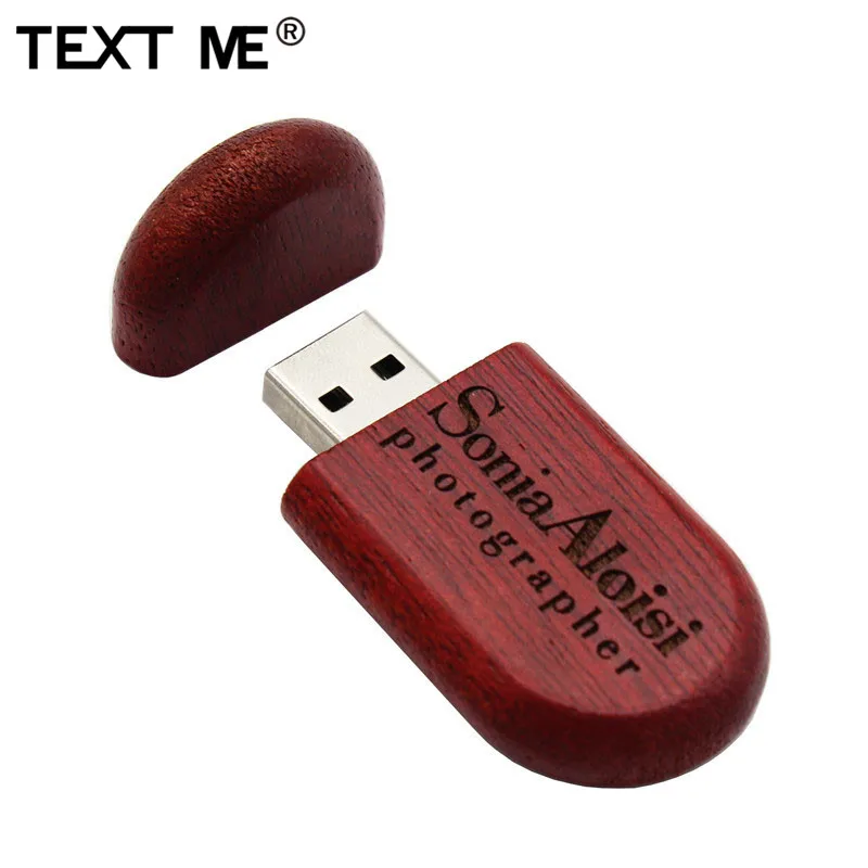 TEXT ME Maple Дерево орех деревянный (заказ 5 бесплатных логотипов) 64 Гб USB флеш