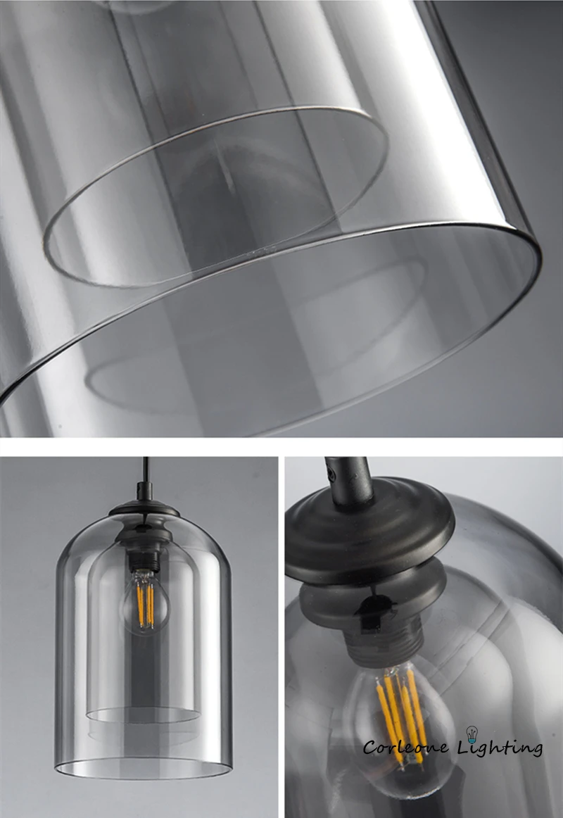 

Nordic Pendant Light Postmodern Double Glass Hanglamp for Bedroom Dining Room Bar Decor Luminaire Suspension Kitchen Fixtures