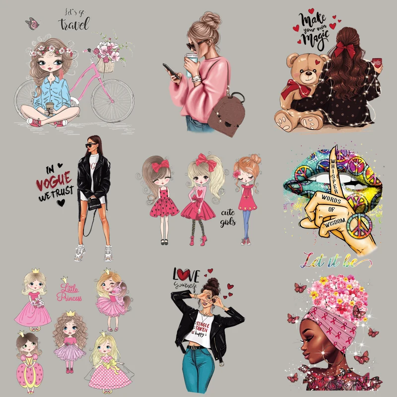 

Magic Girl Patches Vinyl Tops Diy Appliqued Fashion Heat Transfer Thermal Stickers Cute Patch Print On Dresses Jeans
