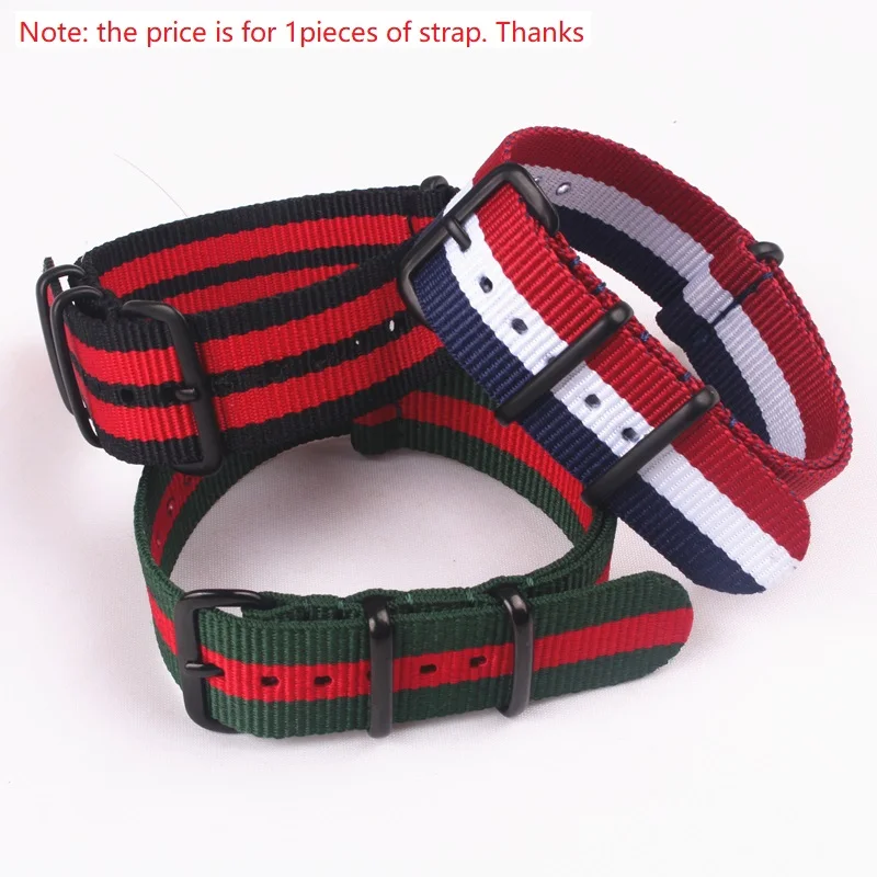 Nato Solid PVD Black Buckle Stripe Orange Wholesale zulu 18mm 20mm 22mm 24mm Watchband Watches Strap Band Belts