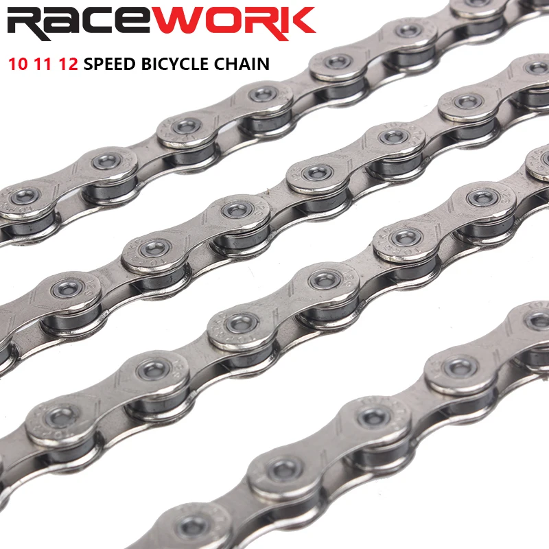 

RACEWORK Bicycle Chain 10 11 12 Speed Silver Gold Mountain Road Bike MTB Chains Part 116 Links Super light