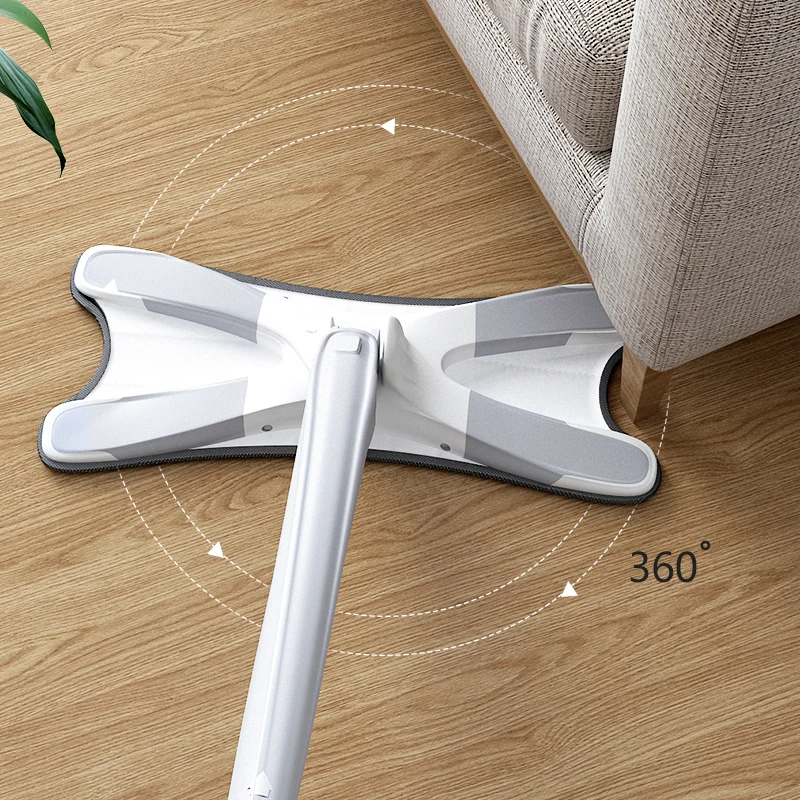 X-Type Floor Mop with 3pcs Reusable Microfiber Pads 360 Degree Flat for Home Replace Hand-Free Wash Household Cleaning Tools | Дом и сад