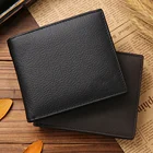 Кожаный мужской кошелек Премиум-качества из настоящей воловьей кожи, цвет черный