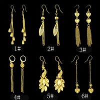 long tassel dangle earrings womens jewelry yellow gold filled trendy lady sexy earrings gift