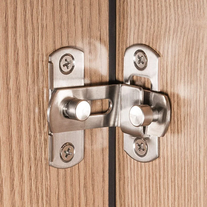 2 Pieces 90 Degree Right Angle Door Latch Hasp Bending Buckle Bolt Sliding Lock Barrel with Screws for Doors and Wi | Обустройство