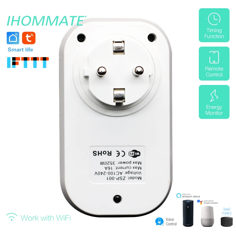 Умная розетка Wifi умная 16А монитор питания Россия ЕС AU Великобритания это Израиль